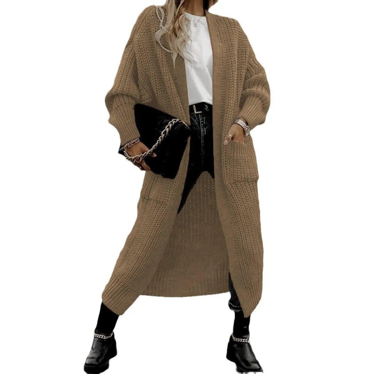 Cardigan Long à Poches pour Femmes CozyLoom™