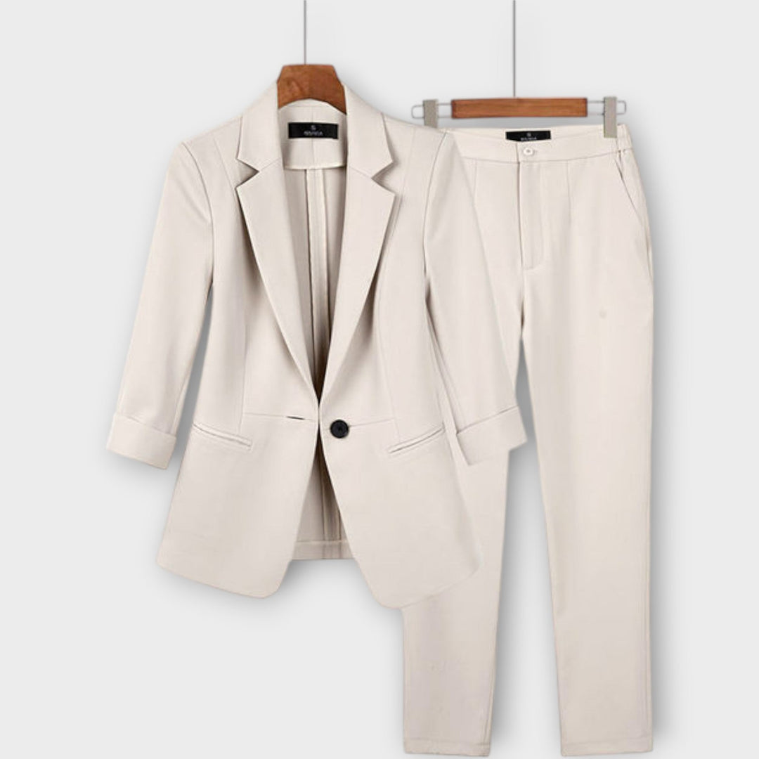 Polished Comfort Tailored Blazer & Pants Set