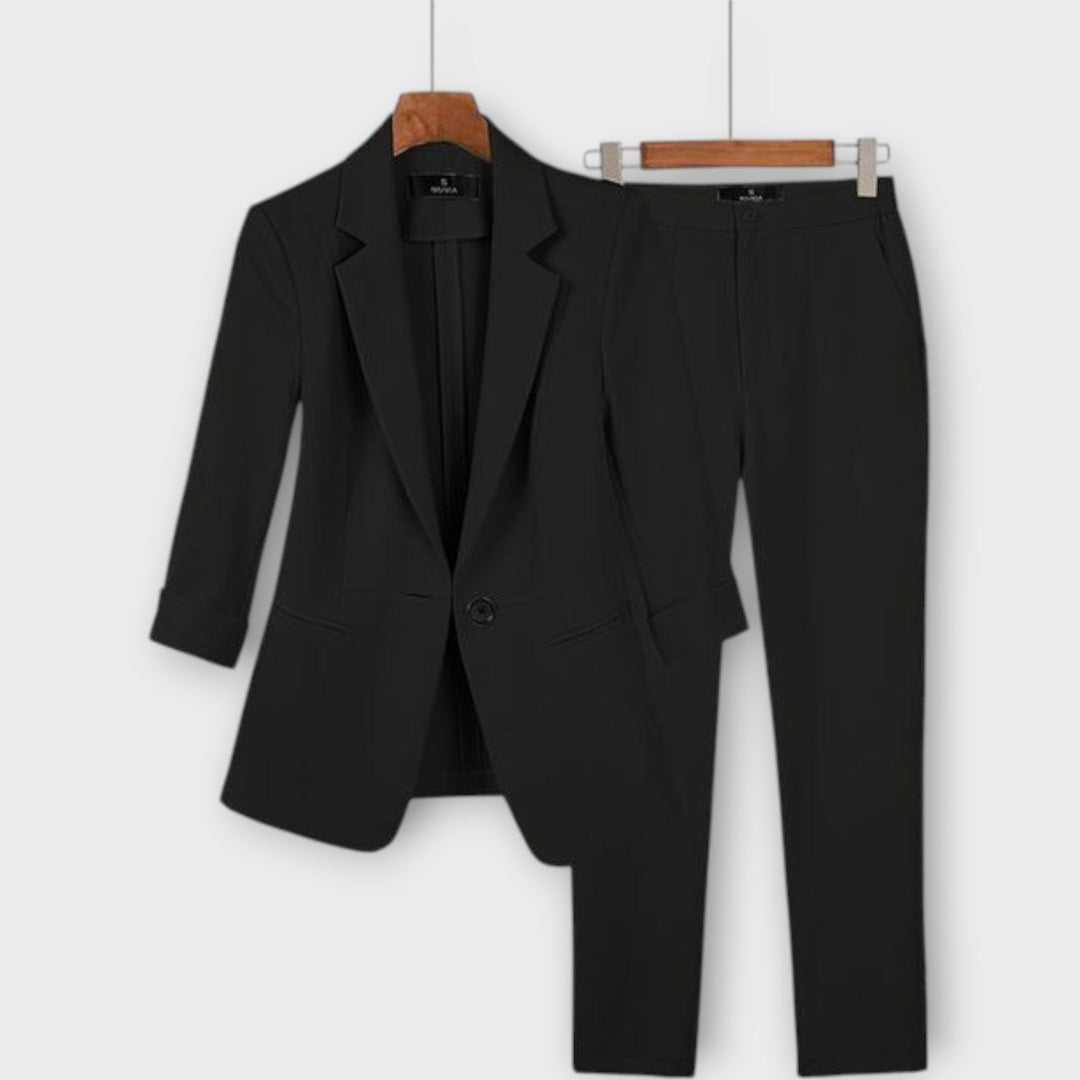 Polished Comfort Tailored Blazer & Pants Set