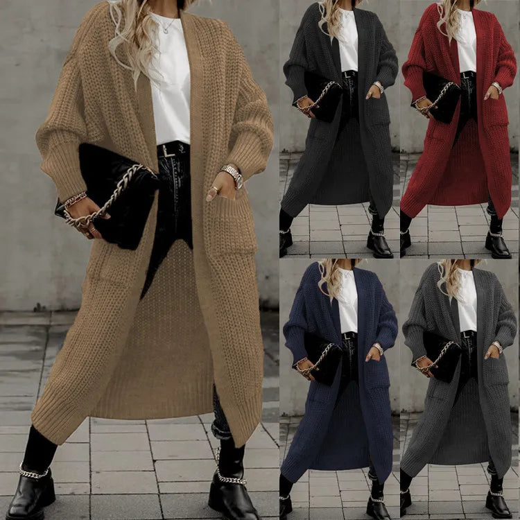 Cardigan Long à Poches pour Femmes CozyLoom™