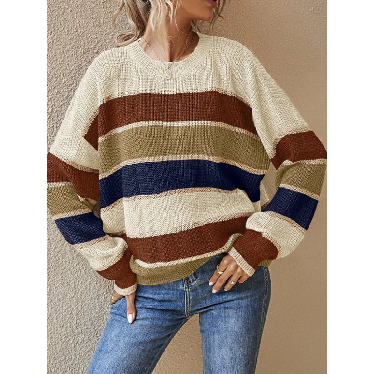Pull à manches longues Cozy Stripes StripeEase™ pour femmes