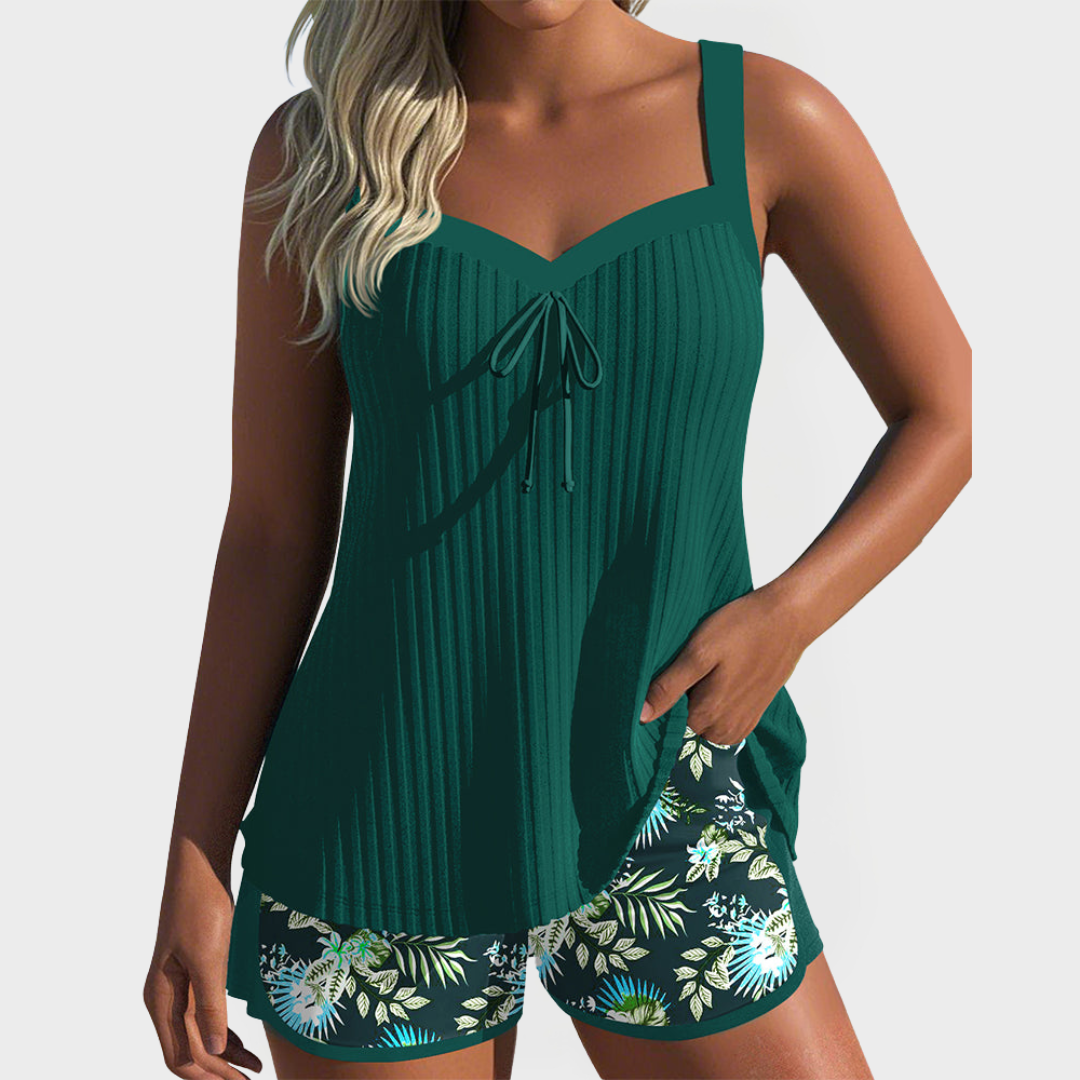 Tankini Set with Floral Designs