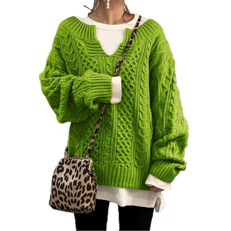 Pull à Manches Longues en Lin KnitLoom™ Modèle Décontracté