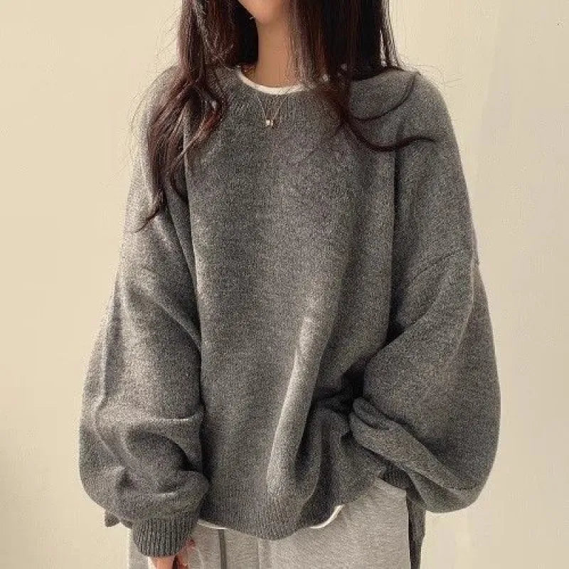 LuxeLantern™ Pull-over pour femmes – Sweat à col rond ample avec manches lanterne