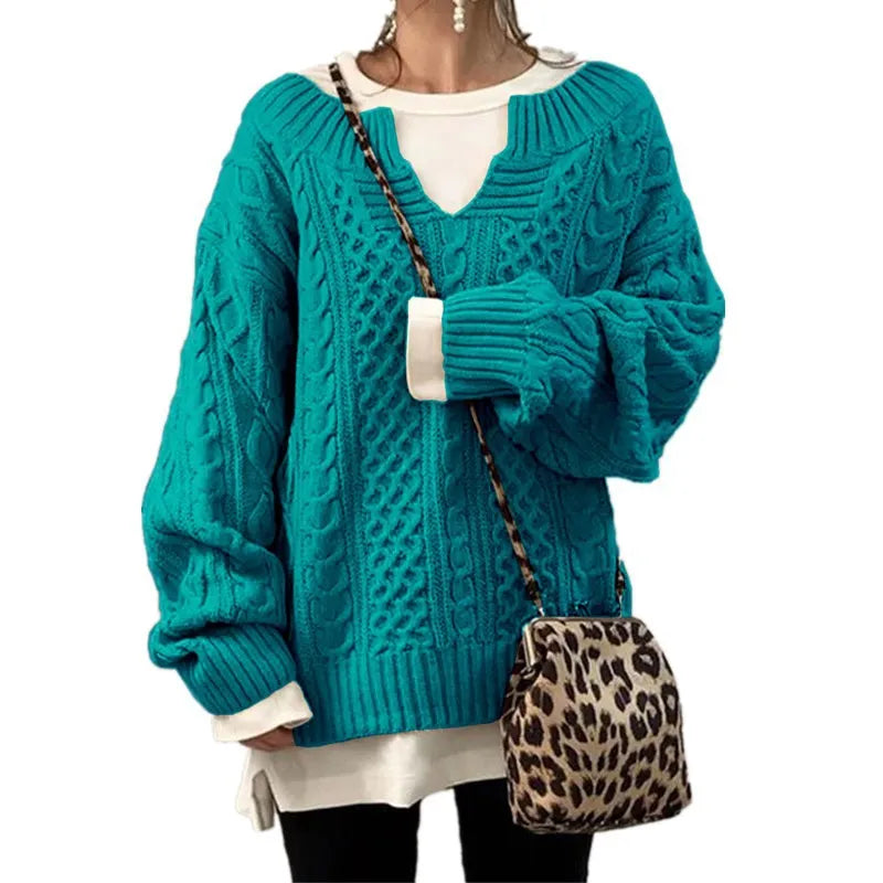 Pull à Manches Longues en Lin KnitLoom™ Modèle Décontracté