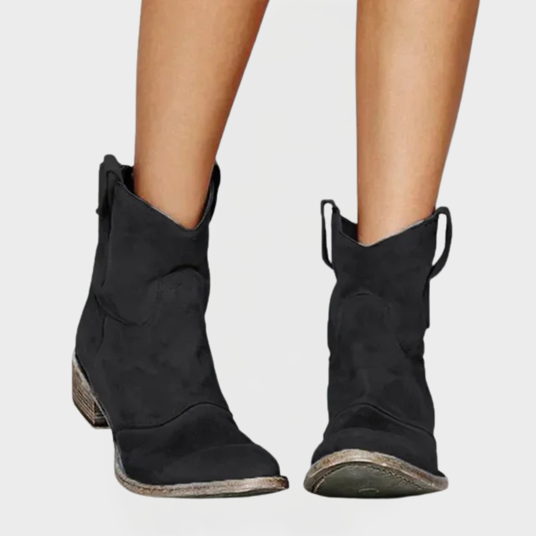 Retro Western Ankle Boots with a Chic Feel