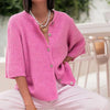 Cardigan décontracté à col semi-ouvert pour femmes ButtonEase™