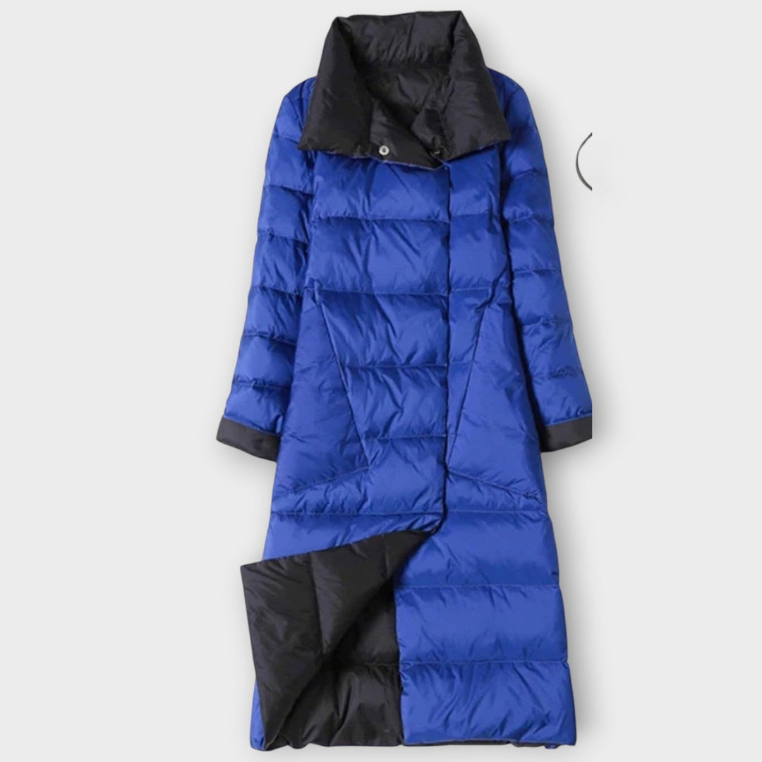 Two-Tone Long Puffer Coat