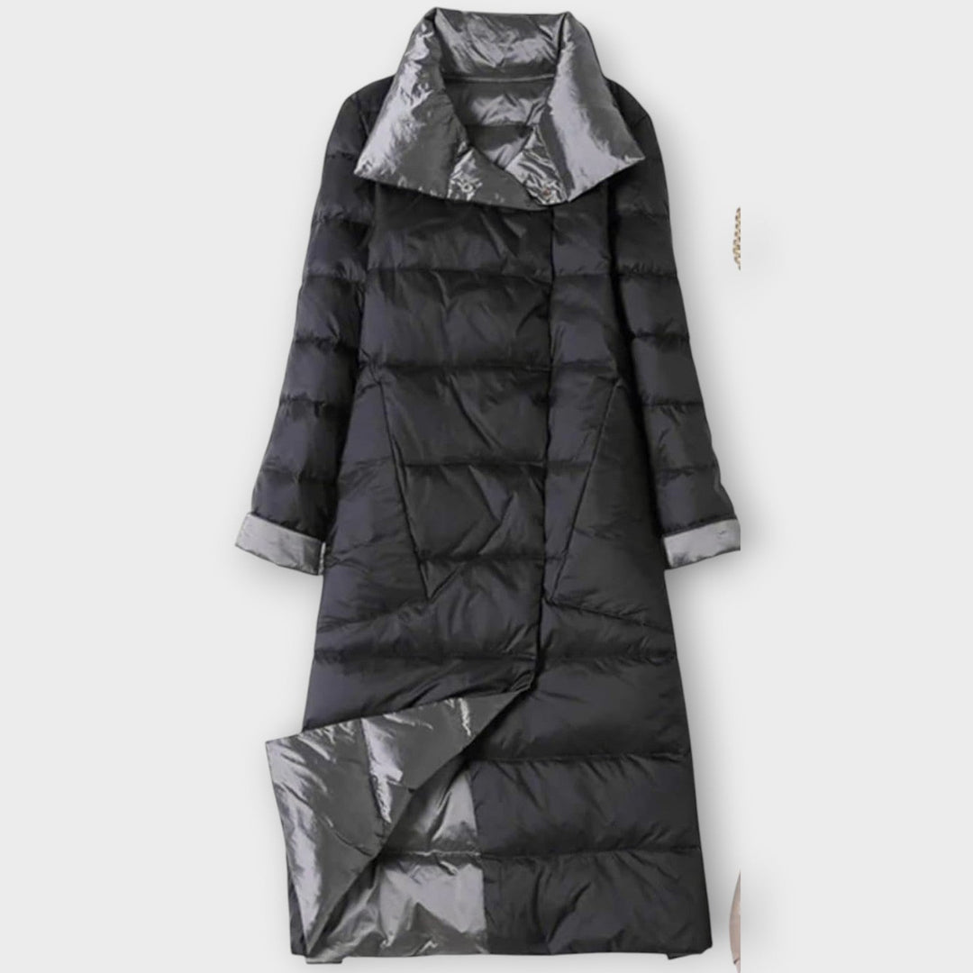 Two-Tone Long Puffer Coat