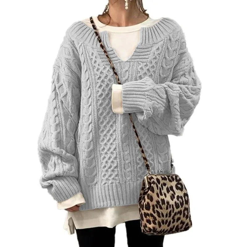 Pull à Manches Longues en Lin KnitLoom™ Modèle Décontracté