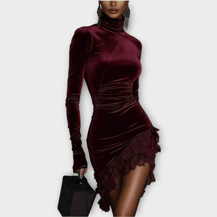 Midnight Velvet Asymmetrical Dress
