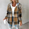 Veste à capuche en tartan pour femmes PlaidCharm™ à boutons