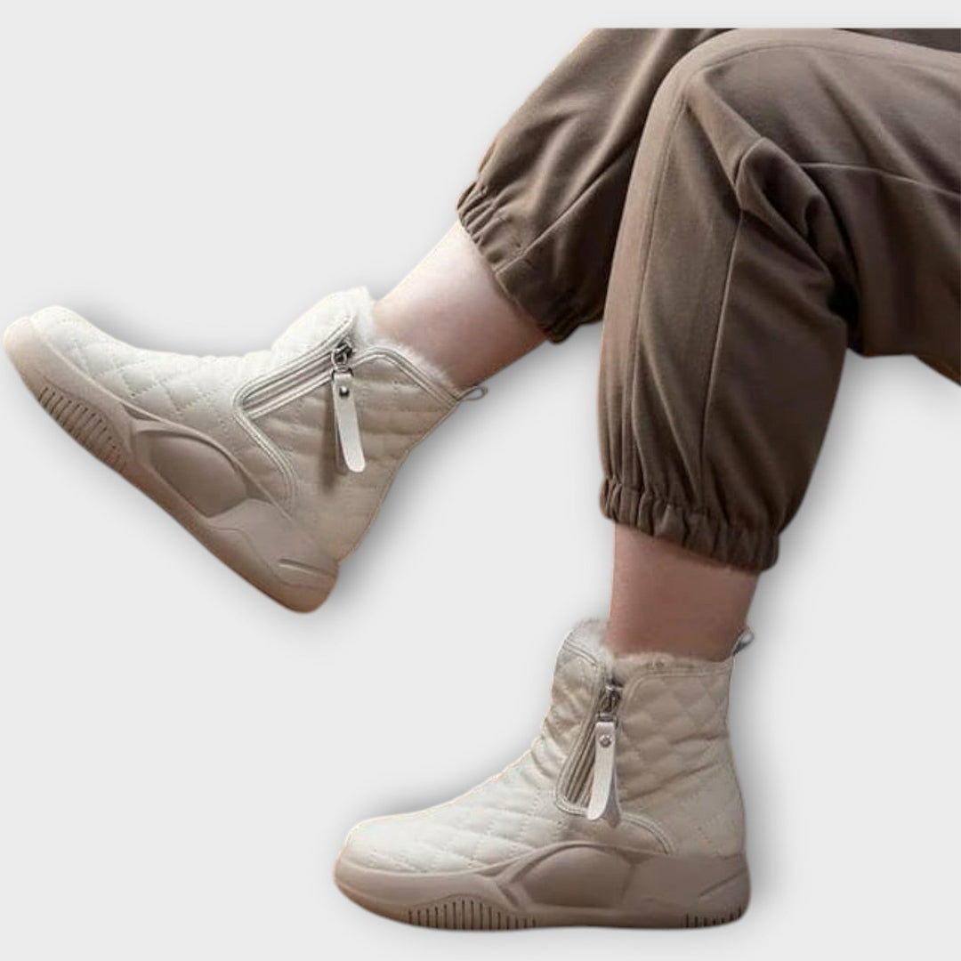 Quilted Winter Zip-Up Boots