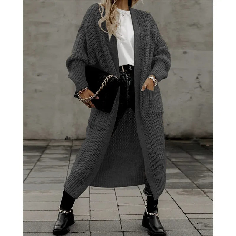 Cardigan Long à Poches pour Femmes CozyLoom™