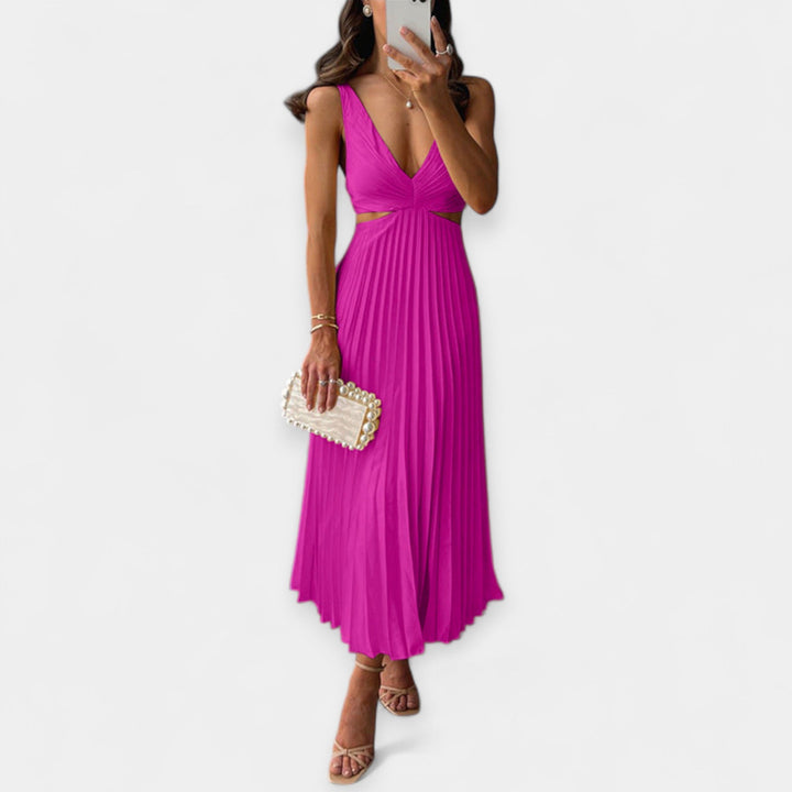 Maxi Dress with Pleated Design