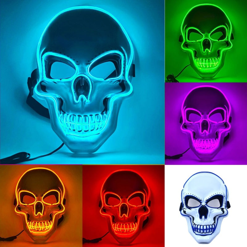 Masque de fête d'Halloween lumineux SkullGlow™ à LED