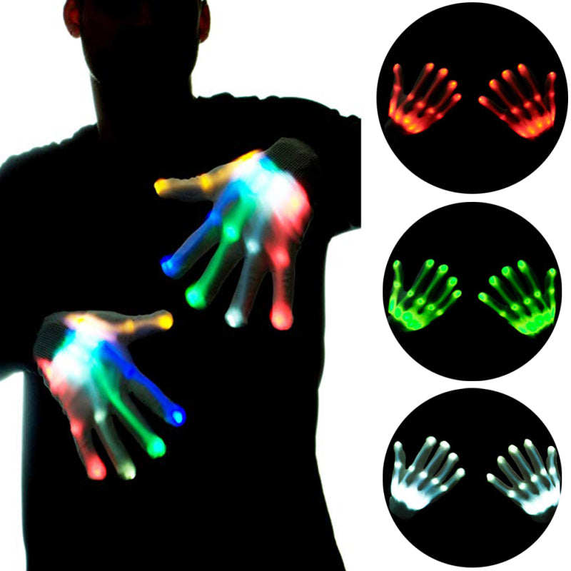 Gants de main squelette éclairés LED SkeletonShine™