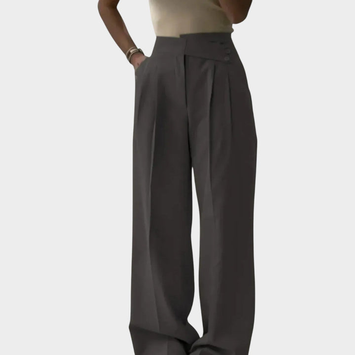 High-Waisted Tailored Wide-Leg Trousers