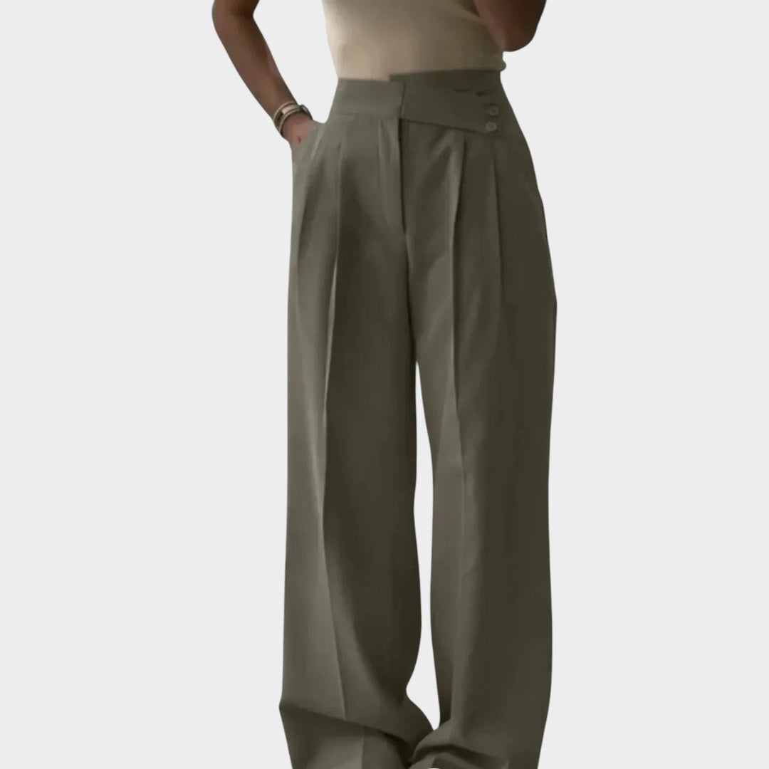 High-Waisted Tailored Wide-Leg Trousers