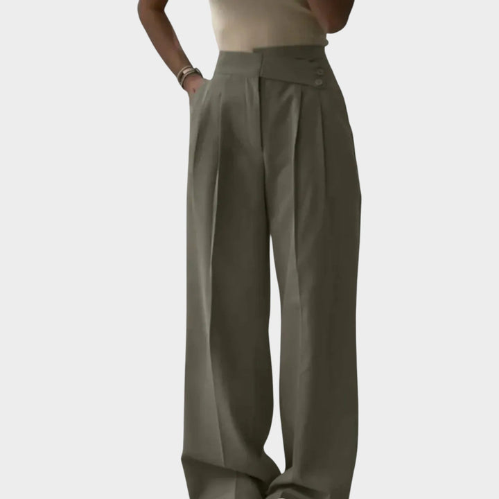 High-Waisted Tailored Wide-Leg Trousers