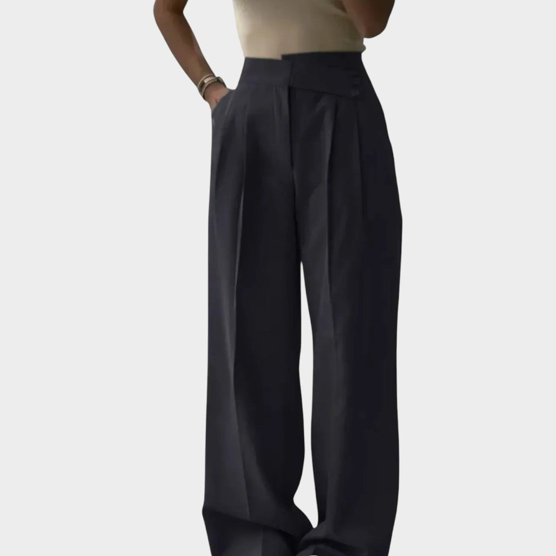 High-Waisted Tailored Wide-Leg Trousers