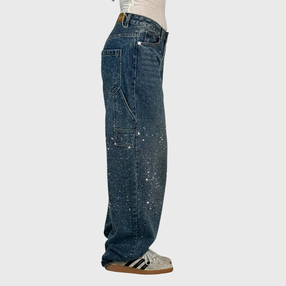 Splatter-Effect Relaxed Fit Jeans
