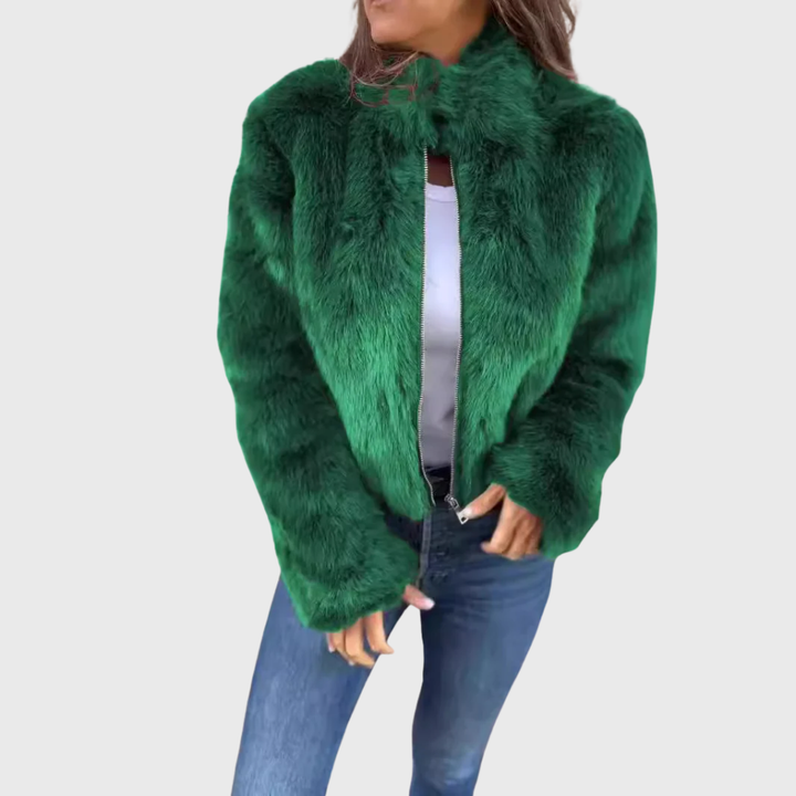 Plush Faux Fur Cropped Jacket