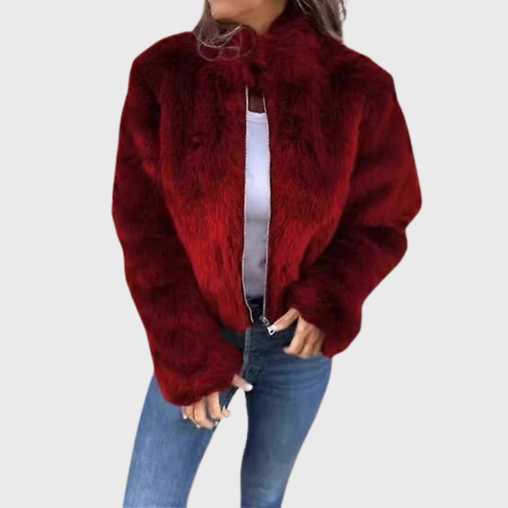 Plush Faux Fur Cropped Jacket