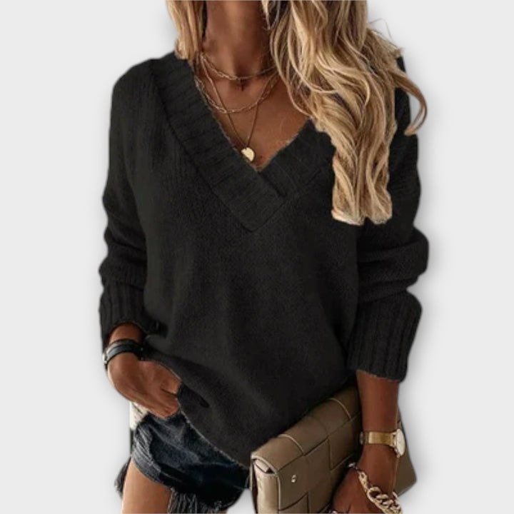 Jane - Comfortable V-Neck Sweater