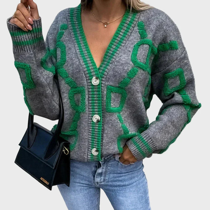 Modern Knitted Gilet with Geometric Pattern