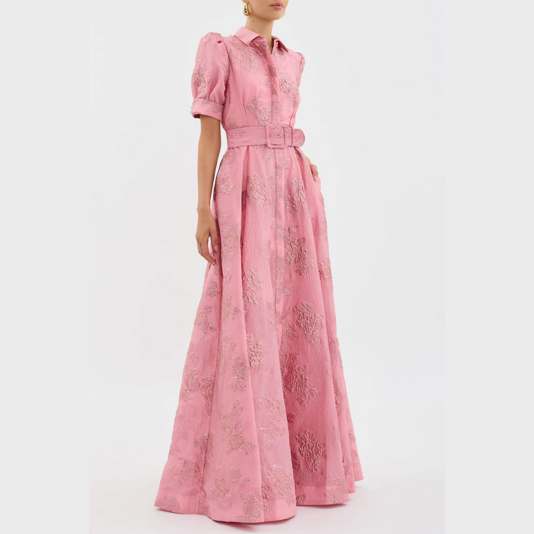 Beatrice™ | Pink Dress with Balloon Sleeves