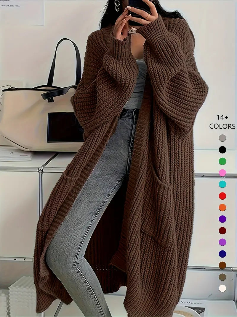 🍁 CozyKnit™ – Cardigan long en tricot pour l'automne et l'hiver