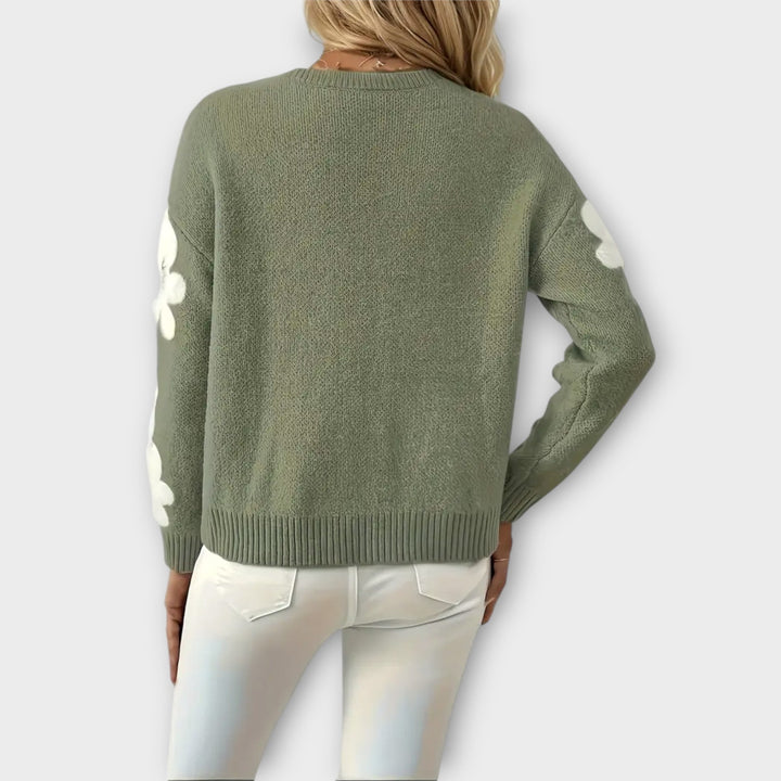 Silke - Soft Sweater with Floral Design