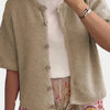 Cardigan décontracté à col semi-ouvert pour femmes ButtonEase™