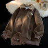 Pull-over homme WarmCord™ en velours côtelé doublé en molleton avec col polo
