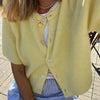 Cardigan décontracté à col semi-ouvert pour femmes ButtonEase™
