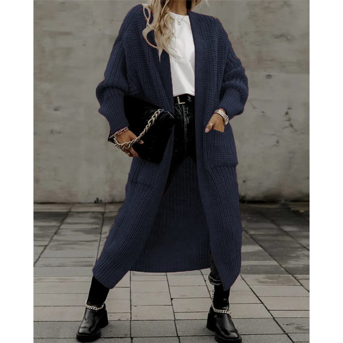 Cardigan Long à Poches pour Femmes CozyLoom™