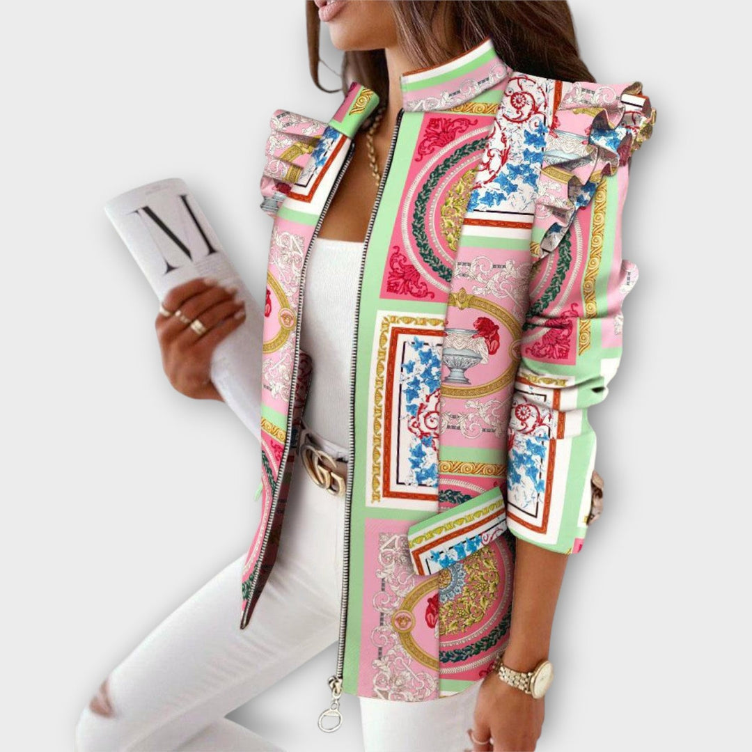 Statement Pattern Zip Jacket