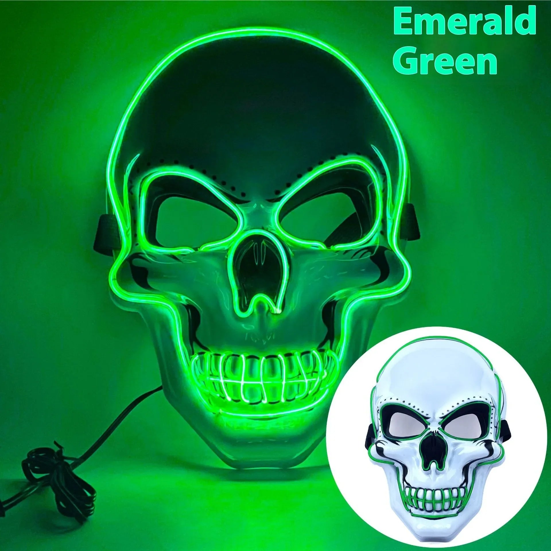 Masque de fête d'Halloween lumineux SkullGlow™ à LED