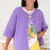 Cardigan décontracté à col semi-ouvert pour femmes ButtonEase™