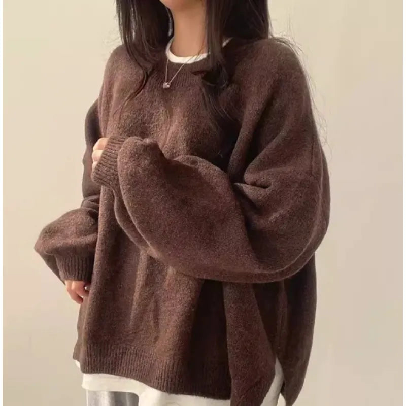 LuxeLantern™ Pull-over pour femmes – Sweat à col rond ample avec manches lanterne