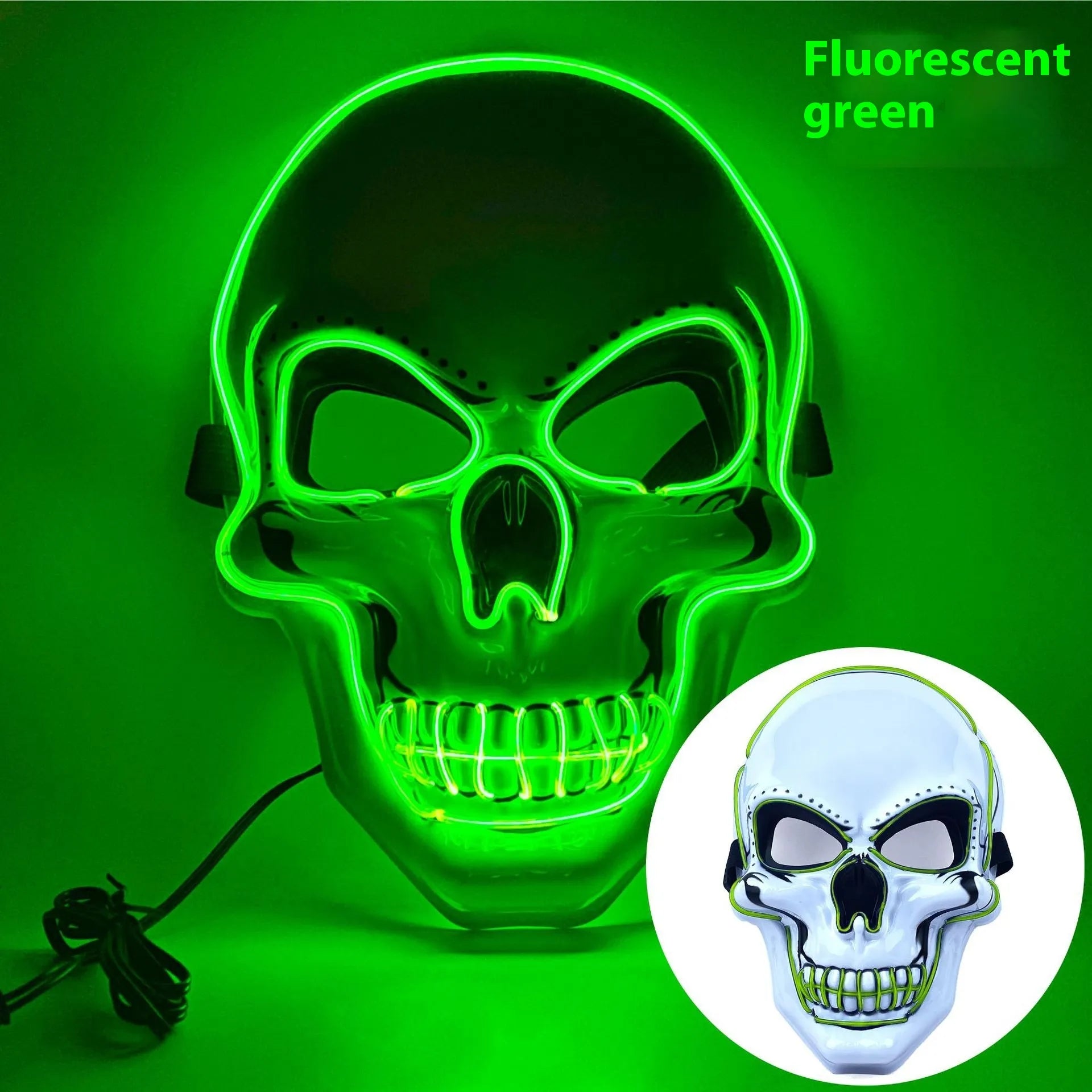 Masque de fête d'Halloween lumineux SkullGlow™ à LED