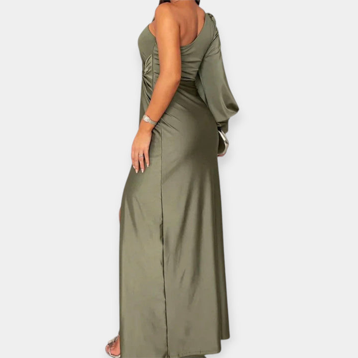 Maxi Dress with One Shoulder and Split