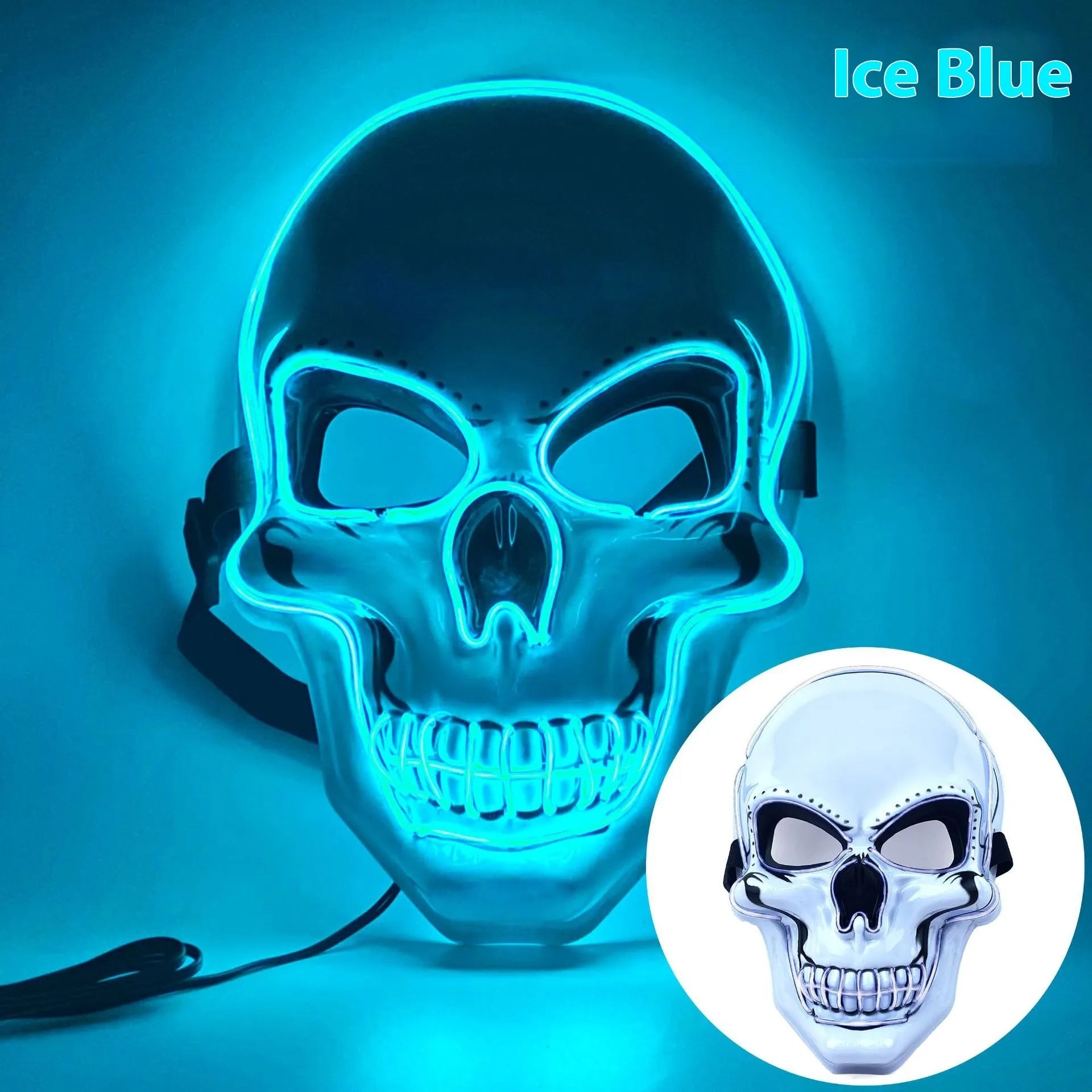 Masque de fête d'Halloween lumineux SkullGlow™ à LED