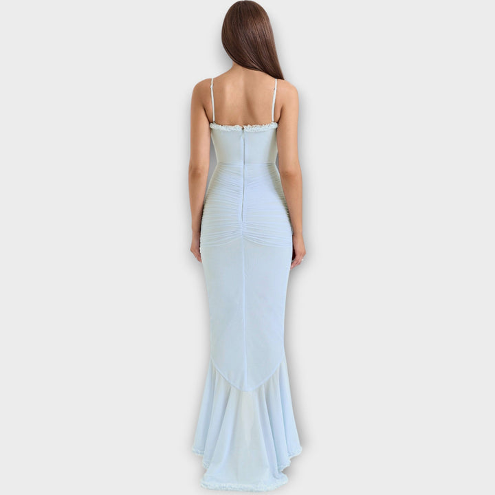 Elegant Ruffled Evening Gown