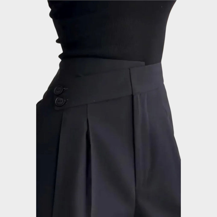 High-Waisted Tailored Wide-Leg Trousers
