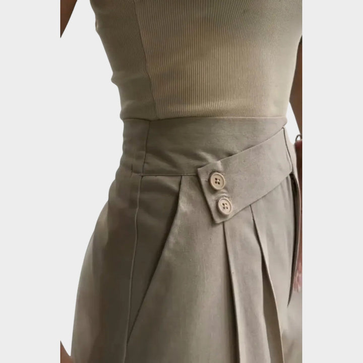 High-Waisted Tailored Wide-Leg Trousers