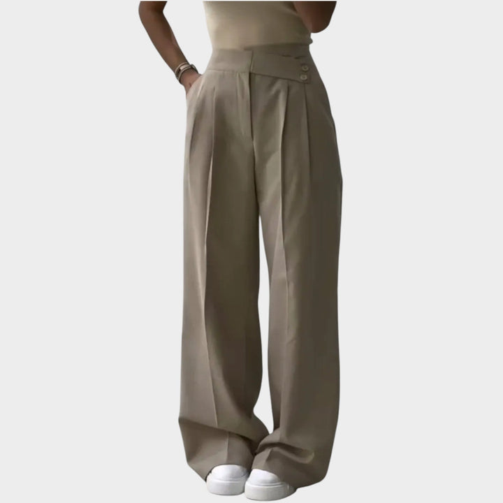 High-Waisted Tailored Wide-Leg Trousers