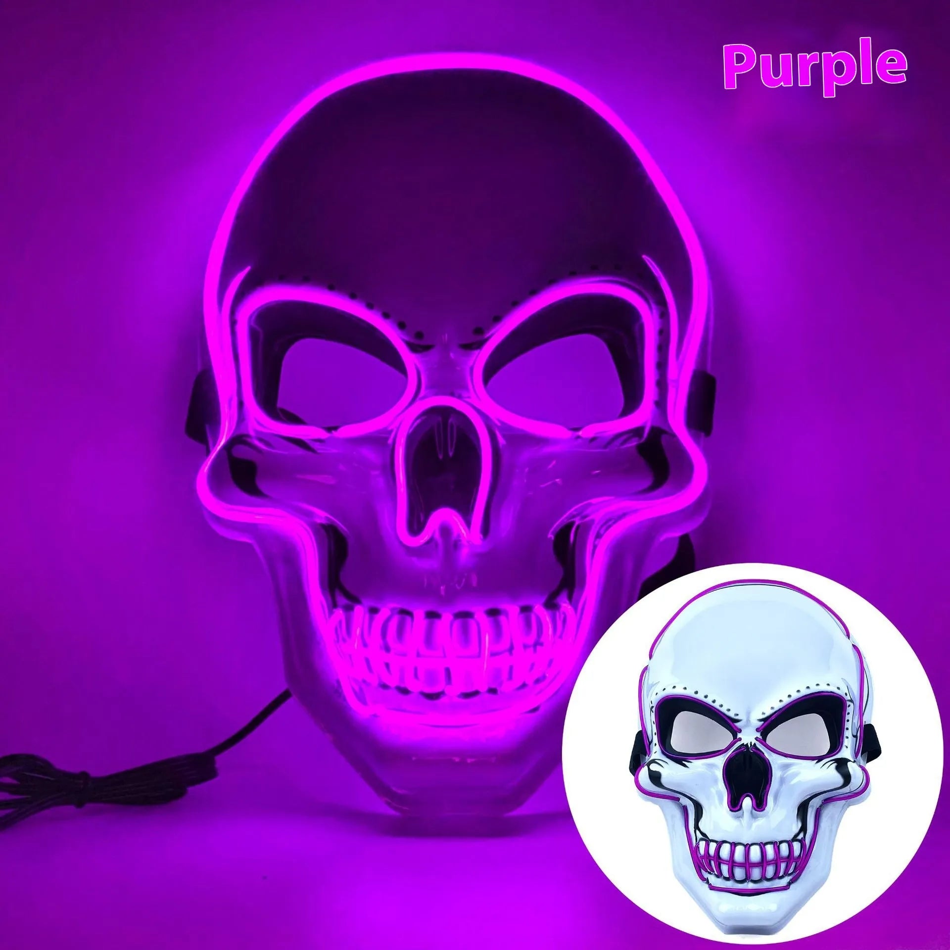 Masque de fête d'Halloween lumineux SkullGlow™ à LED