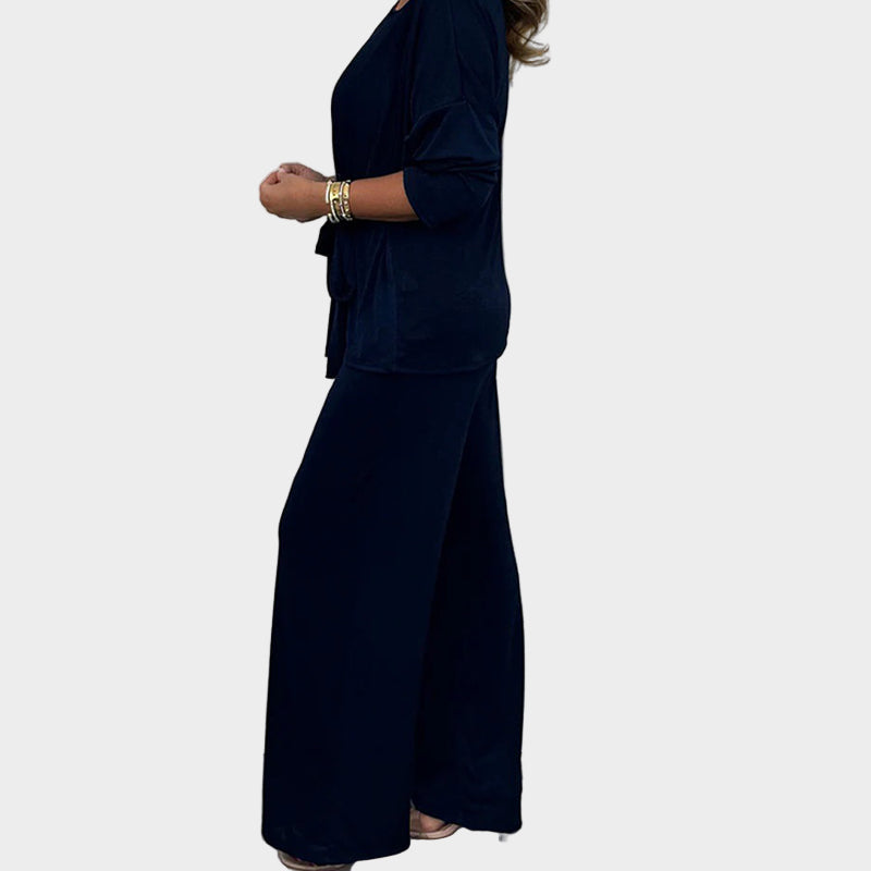 Women's Soft 2-Piece Set with Long Sleeves and Comfortable Fit